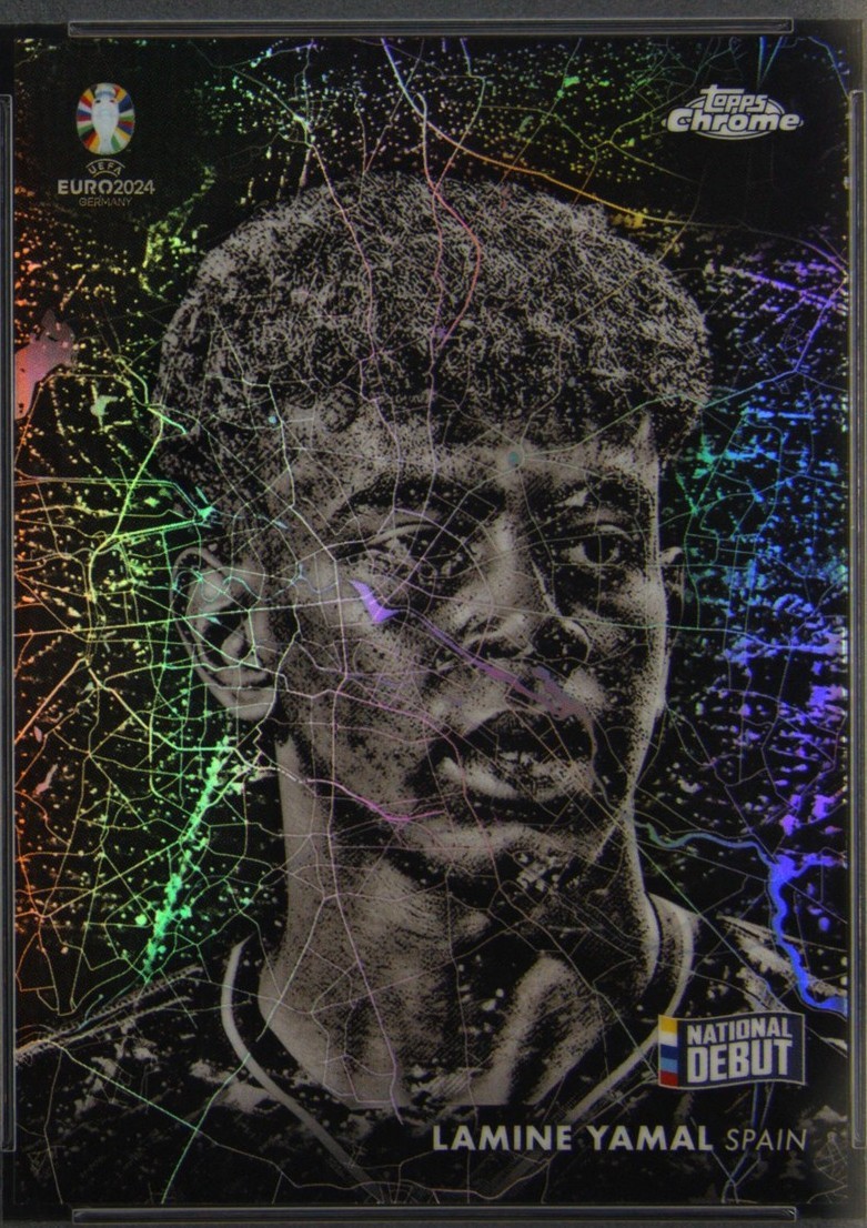 Lamine Yamal 2024 Topps Chrome UEFA EURO Berlin at Night BN-17, sourced card photograph