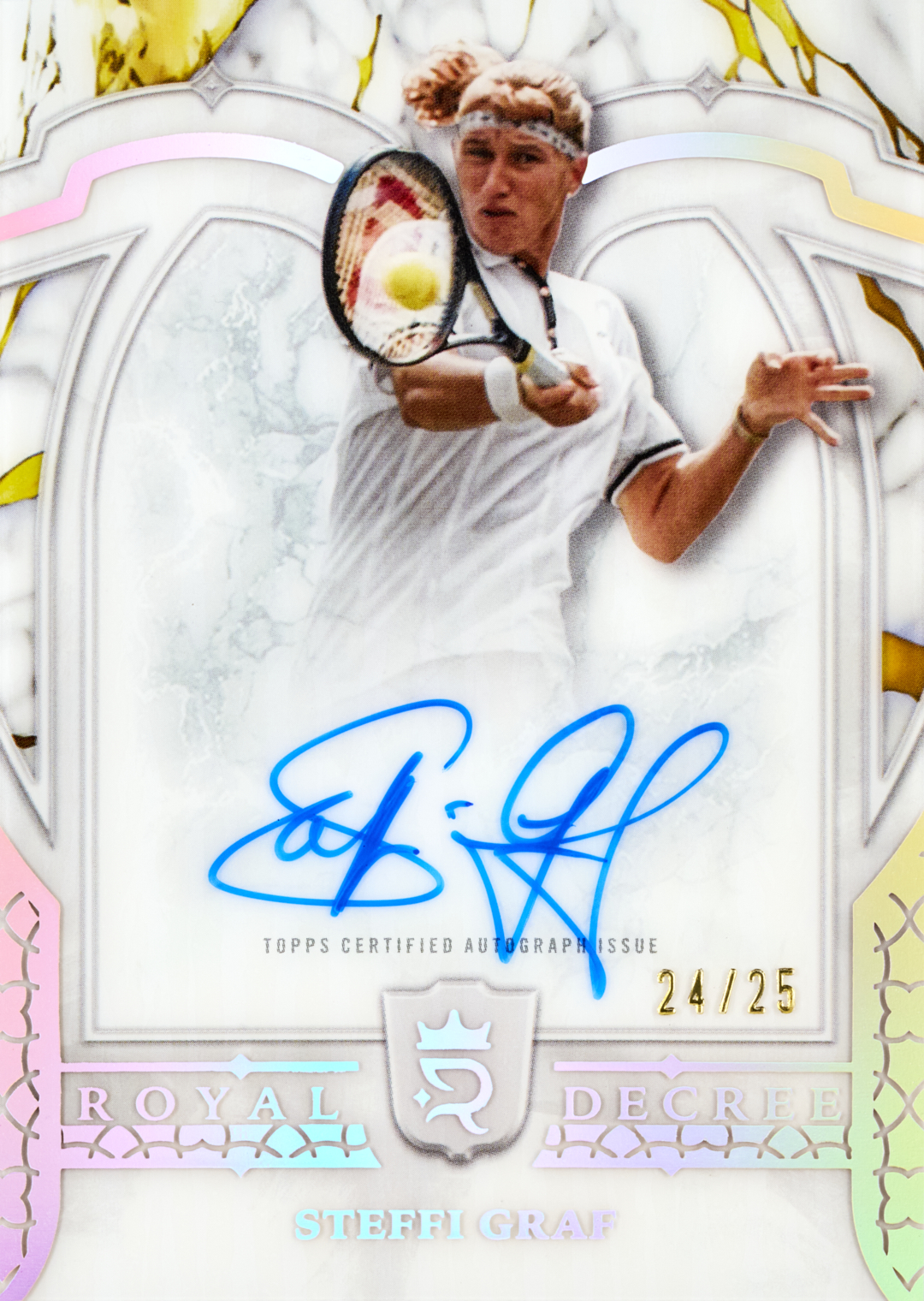 Official Topps promotional artwork of Steffi Graf Royal Decree, depicting 24/25