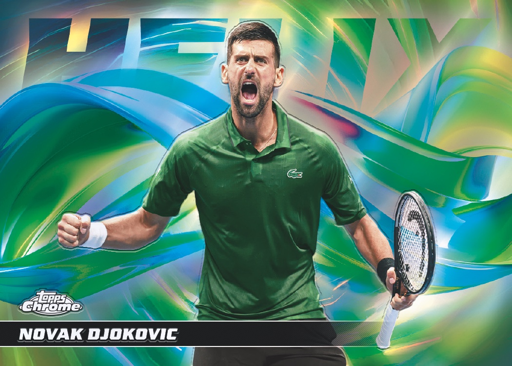 Novak Djokovic 2026 Topps Chrome Tennis Helix official Topps design preview