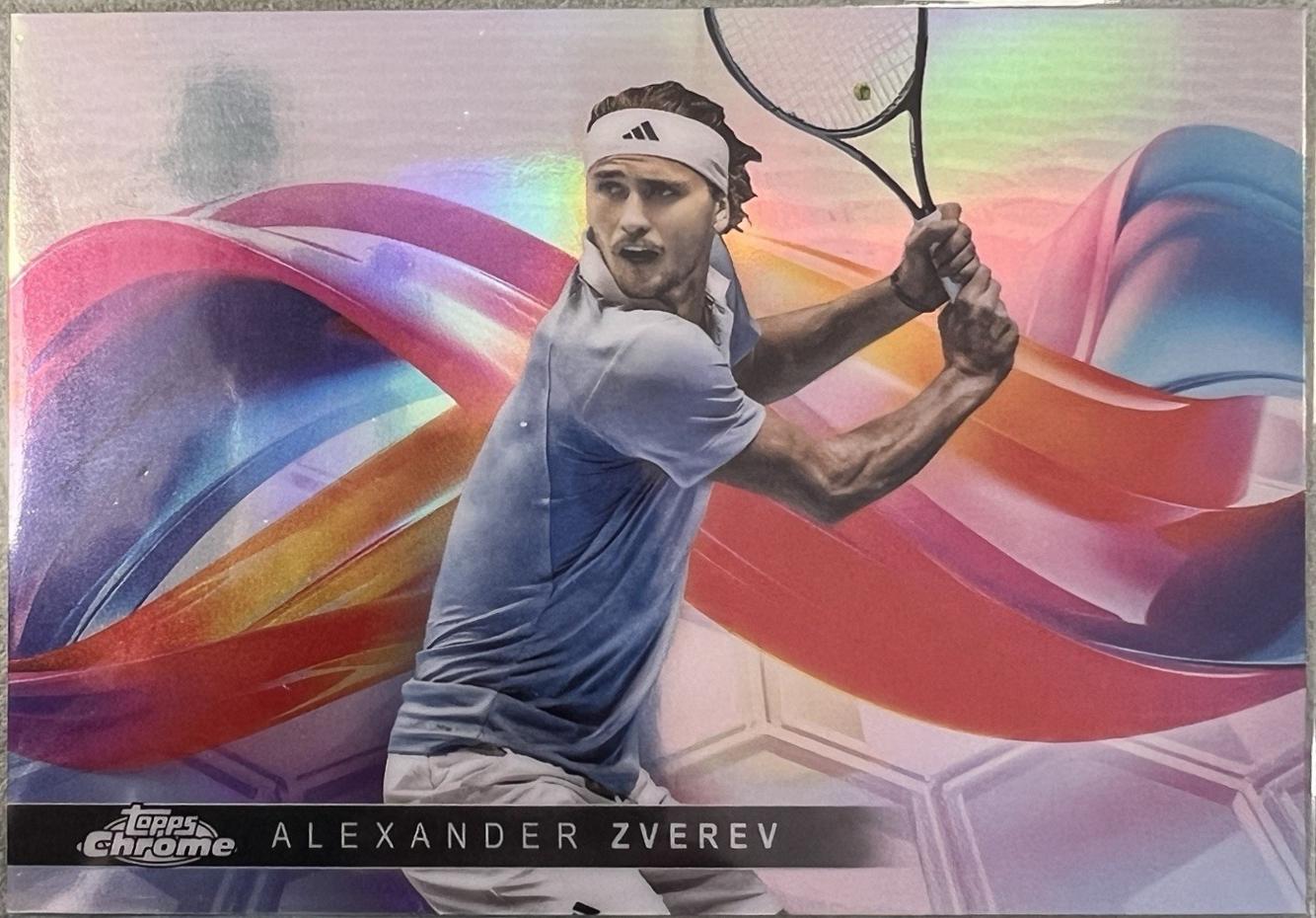 Alexander Zverev 2025 Topps Chrome Tennis Helix HLX-20 card